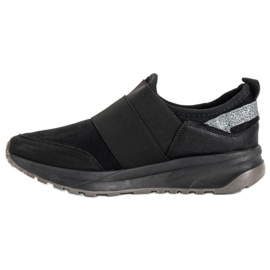 Ideal Shoes Baskets à enfiler confortables le noir 4