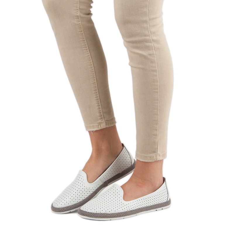 Filippo Seigneurs ajourés en cuir blanche 1 Filippo Seigneurs ajourés en cuir blanche 1