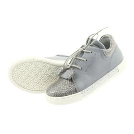 Chaussures en cuir fille RenBut 3303, gris et argent 5