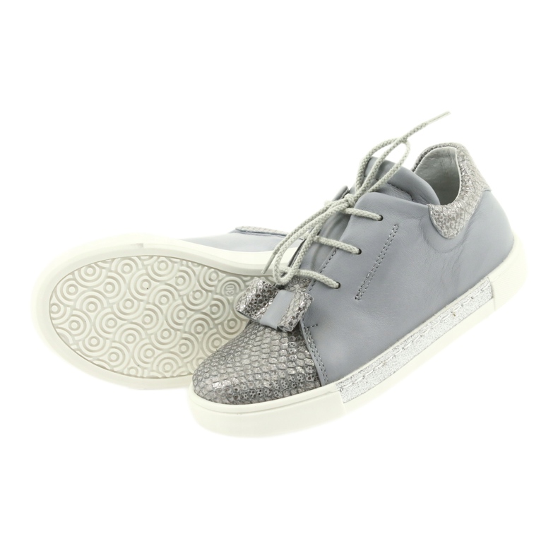 Chaussures en cuir fille RenBut 3303, gris et argent 5