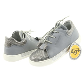 Chaussures en cuir fille RenBut 3303, gris et argent 4