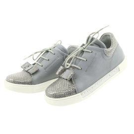 Chaussures en cuir fille RenBut 3303, gris et argent 3