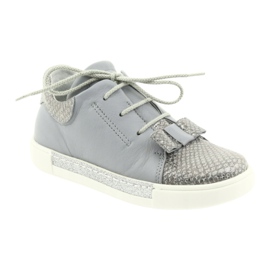 Chaussures en cuir fille RenBut 3303, gris et argent 1