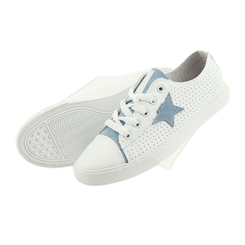 Baskets Big Star étoile bleu 274692 blanc 3