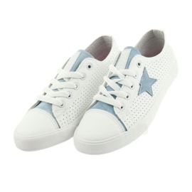 Baskets Big Star étoile bleu 274692 blanc 2