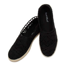 Espadrilles noires en dentelle JX1020 Noir 2