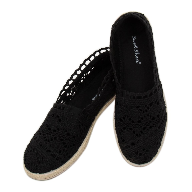 Espadrilles noires en dentelle JX1020 Noir le noir 2