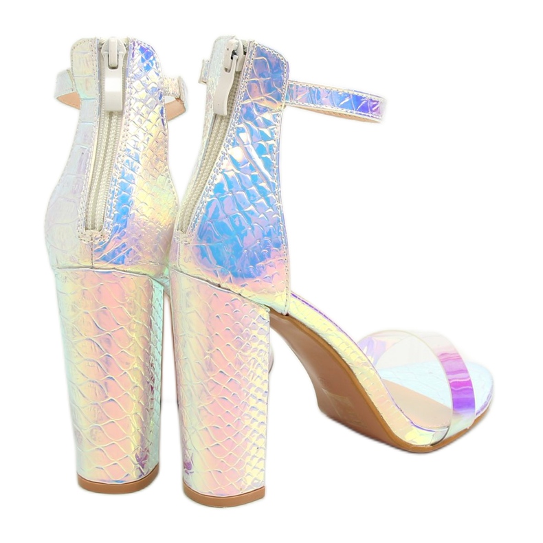 Sandales couleur argent pétrole BD344 Argent gris multicolore 1