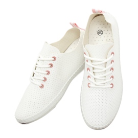 Baskets femme blanches et roses BO-1 Rose 2