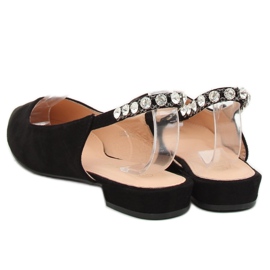 Noir LS5028 Ballerines noires à talons ouverts le noir 2
