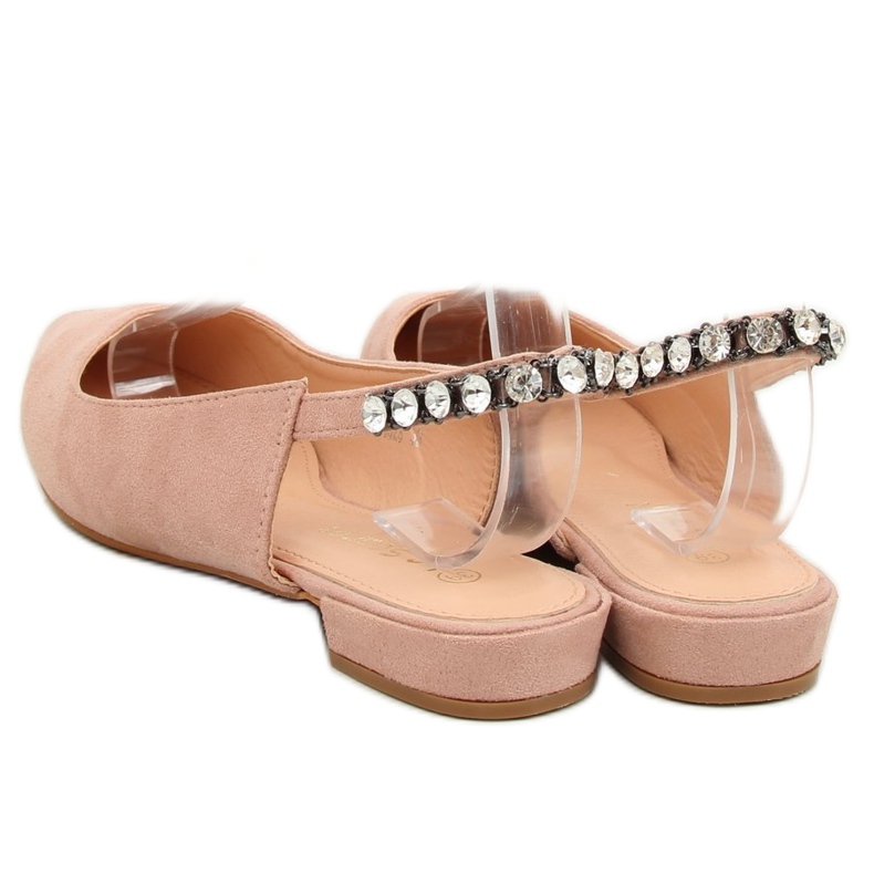 Ballerines à talon ouvert rose LS5028 Beige 2