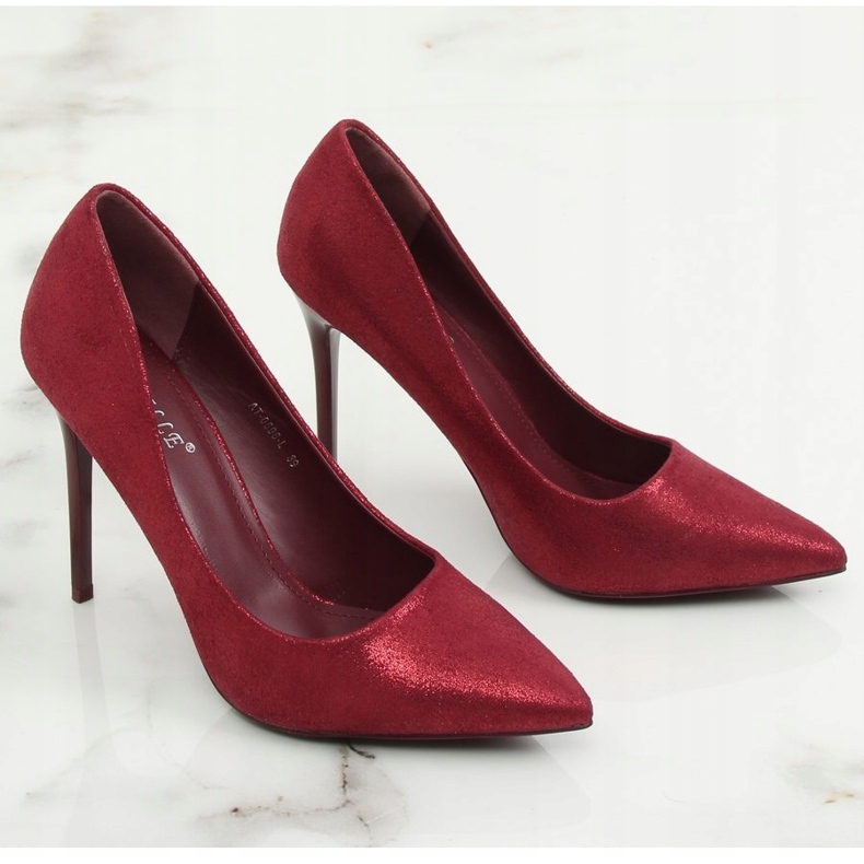 Escarpins marrons pour femmes AT-0596-L Wine rouge 1