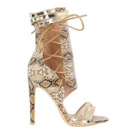 Peau de serpent beige JR-041 Bottines nude brun multicolore 2