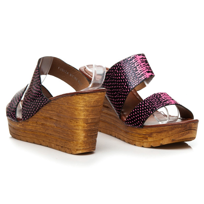 Sergio Todzi Sandales compensées noir rose 1