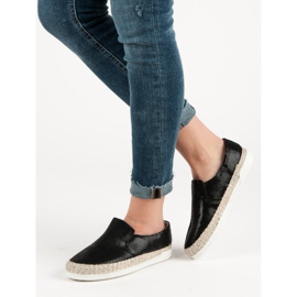 Filippo Espadrilles En Cuir Noir 2