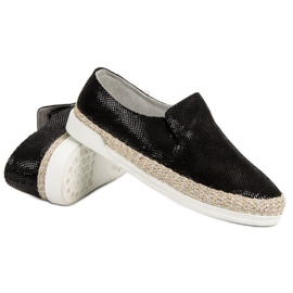 Filippo Espadrilles En Cuir Noir le noir 6