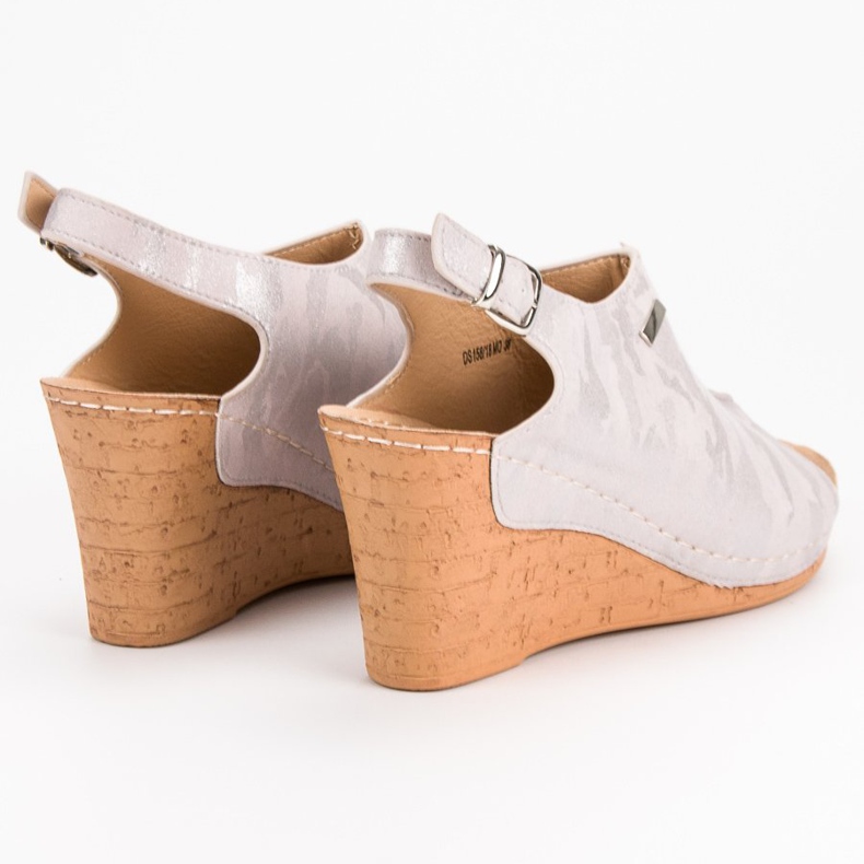 Filippo Sandales compensées à motif rose 1