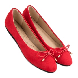 Ballerines En Daim Avec Nœud rouge 4