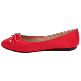 Ballerines En Daim Avec Nœud rouge 6