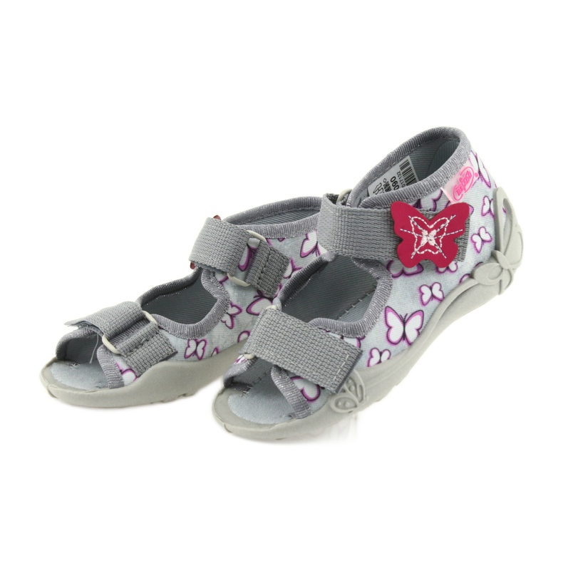 Befado sandales chaussures pour enfants 242P090 violet gris rose 3