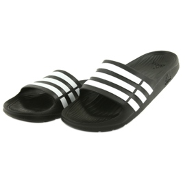 Chaussons Adidas Duramo Slide M G15890 blanche le noir 2 Chaussons Adidas Duramo Slide M G15890 blanche le noir 2