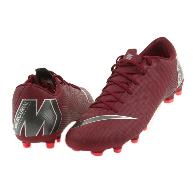 Chaussures de football Nike Mercurial Vapor 12 Academy FG M AH7375-606 bordeaux rouge 5