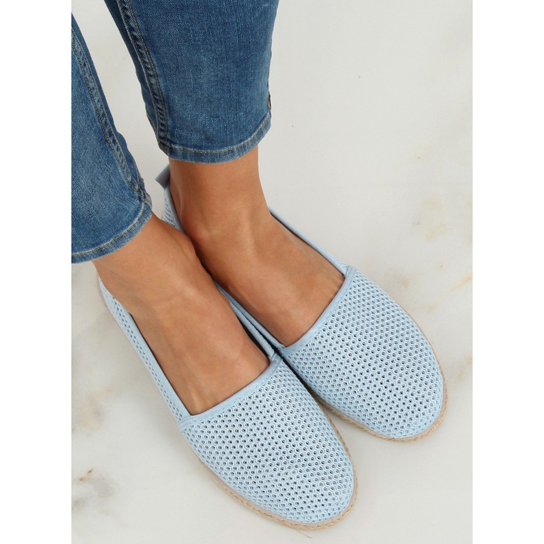 Espadrilles en maille bleue JX1029 L.BLUE 2