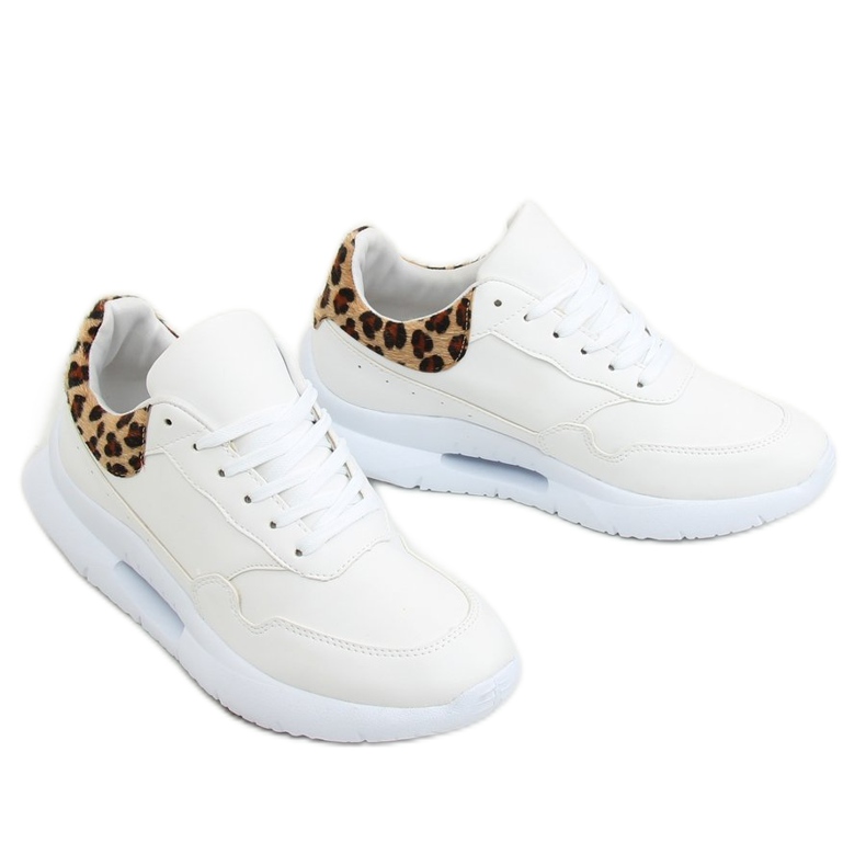 Chaussures de sport semelle convexe blanc R-377 WHITE / HAIRLEOPARD blanche 1