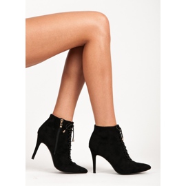 Betler Bottines attachées sur un talon haut noir 1