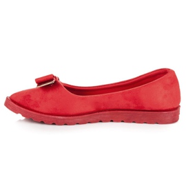Ballerines En Daim Avec Nœud rouge 3