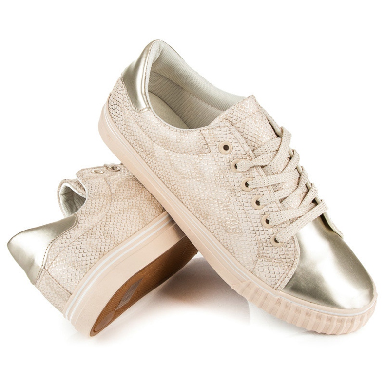 Baskets à bout brillant brun 1