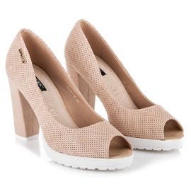 Vices Escarpins à bout ouvert en daim brun 1