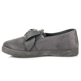 Slipons En Daim Avec Un Noeud gris 4