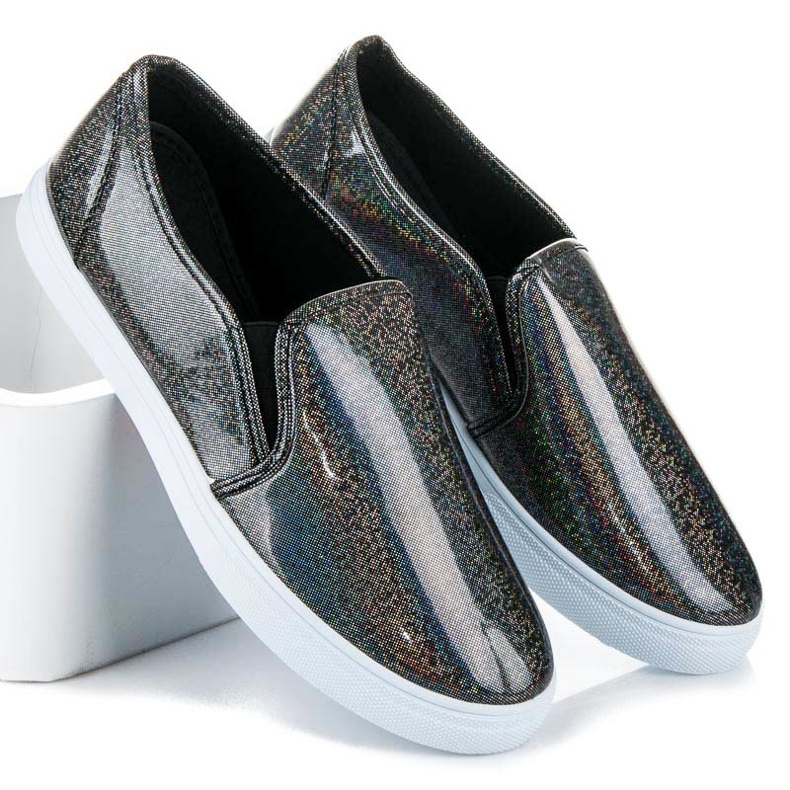 BOSHIMAO Baskets à enfiler le noir 2