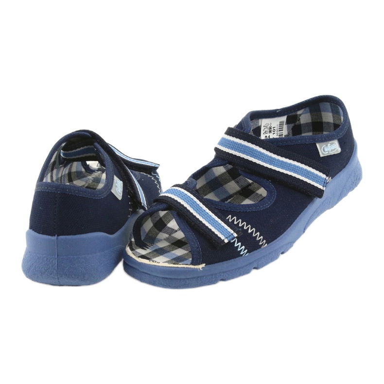 Sandales chaussures enfant Befado 969x101 bleu marine velcro blanc 5
