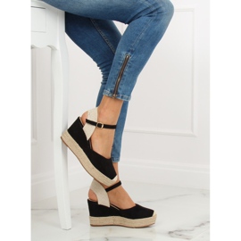 Espadrilles noires sur compensées T331P Noir le noir 1
