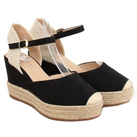 Espadrilles noires sur compensées T331P Noir le noir 3