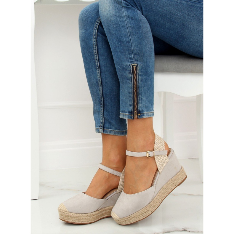 Gris Espadrilles compensées T331P Gris 1