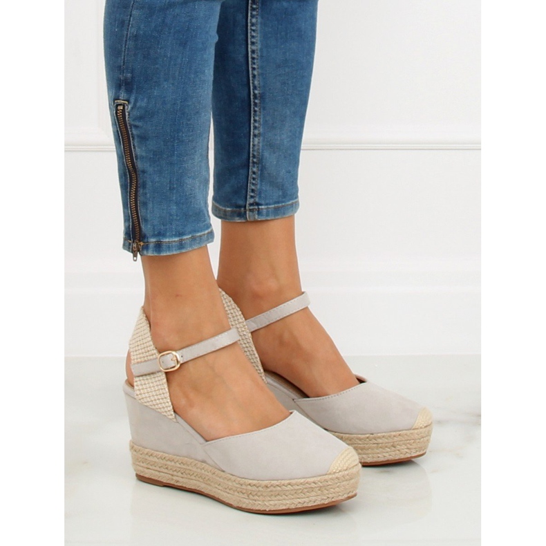 Gris Espadrilles compensées T331P Gris 2