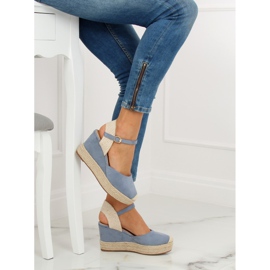 Bleu Espadrilles compensées T331P Bleu 1