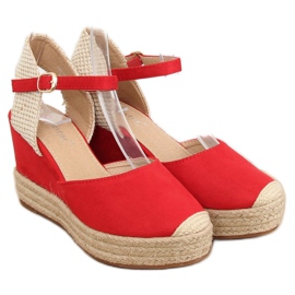 Espadrilles rouges sur compensées, rouge T331P Rouge 3