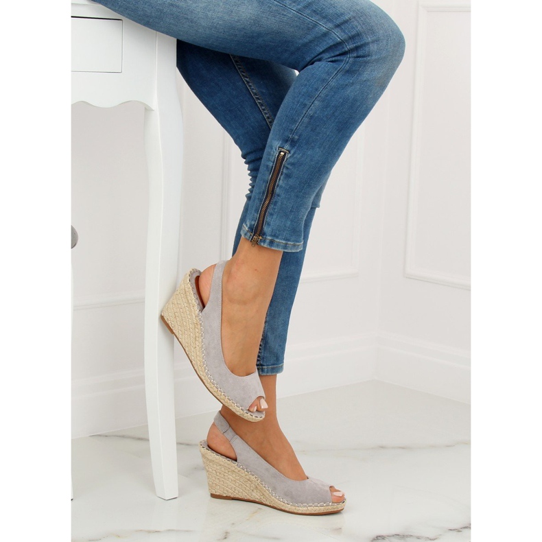 Espadrilles compensées grises YY29P Gris 1