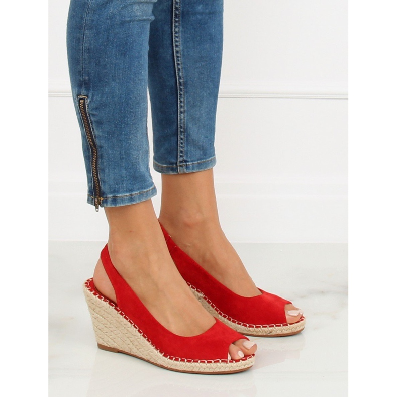 Espadrilles rouges sur semelles compensées rouge YY29P Rouge 2