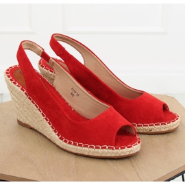 Espadrilles rouges sur semelles compensées rouge YY29P Rouge 3