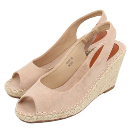 Espadrilles sur un coin beige YY29P Beige 3
