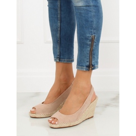 Espadrilles sur un coin beige YY29P Beige 2