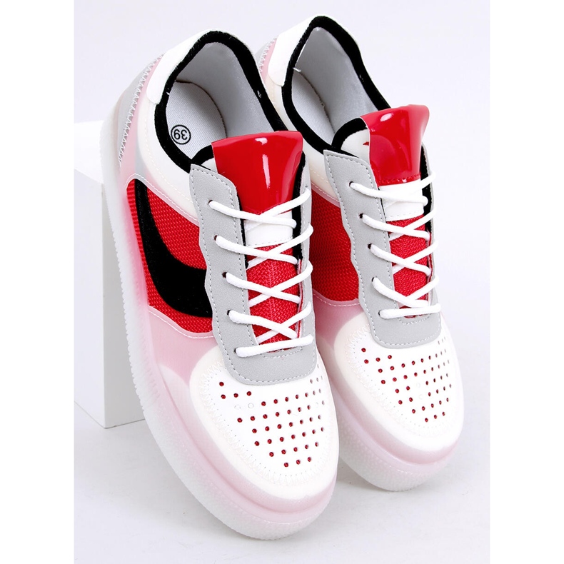 Baskets creepers rouges LA51P Rouge blanche 1