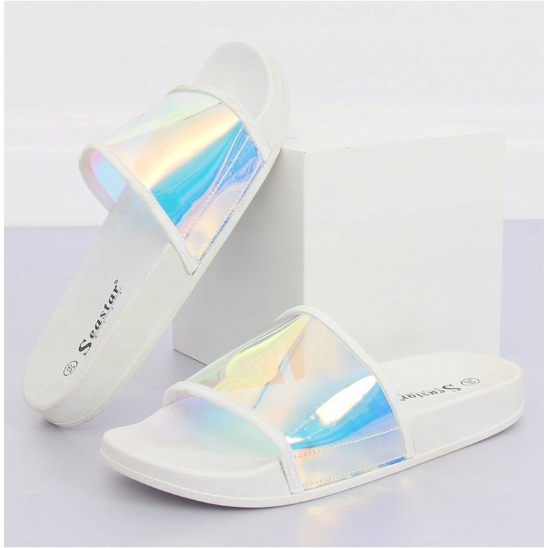 Tongs benzine coloris blanc CK80P Blanc blanche multicolore 1