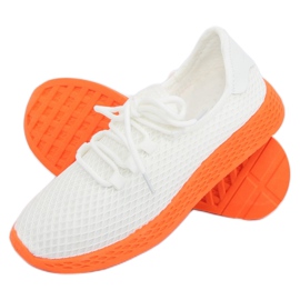 Chaussures de sport orange et blanches NB283P-ST BLANC / ORANGE 1 Chaussures de sport orange et blanches NB283P-ST BLANC / ORANGE 1
