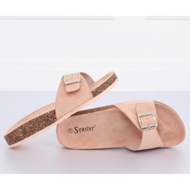 Rose CK61P Chaussons en daim rose 3